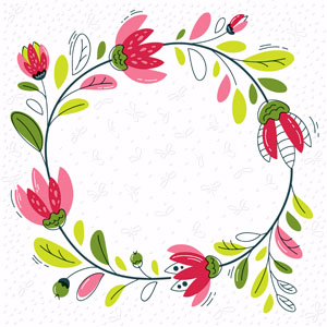 Tissue-Serviette 33 x 33 cm Spring wreath 3-lagig, 192 Stk/Krt (12 x 16 Stk)