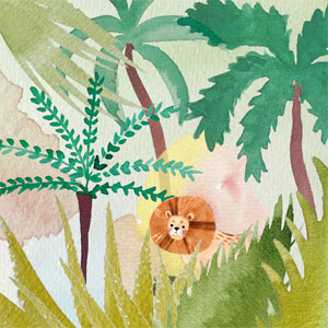 Serviette ouate 33 x 33 cm Jungle beat 3 plis, 240 pc/carton (12 x 20 pc)