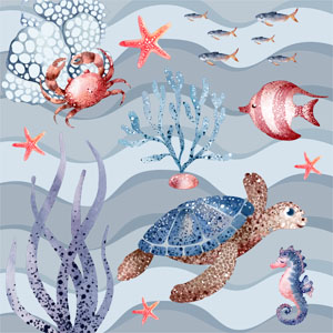 Tissue Napkin 33 x 33 cm Deep sea 3-ply, 240 pcs/box (12 x 20 pcs)