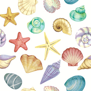 Tissue-Serviette 24 x 24 cm Seashore 3-lagig, 240 Stk/Krt (12 x 20 Stk)