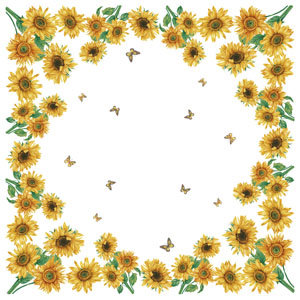Dunicel® Mitteldecke 84 x 84 cm Sunshine bloom, 10 Stk/Krt (10 x 1 Stk)