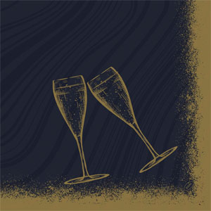 Serviette Bio Dunisoft® 40 x 40 cm Sparkly cheers bl, 360 pc/carton (6 x 60 pc)