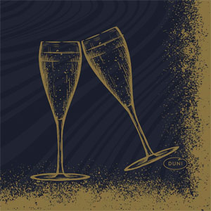 Serviette Bio Dunisoft® 20 x 20 cm Sparkly cheers bl, 2880 pc/carton (16 x 180 pc)