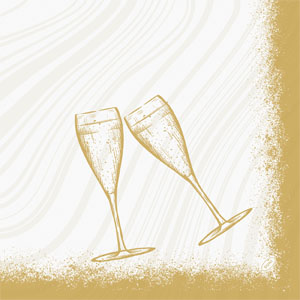 Bio Dunisoft® Napkin 40 x 40 cm Sparkly cheers wh, 360 pcs/box (6 x 60 pcs)