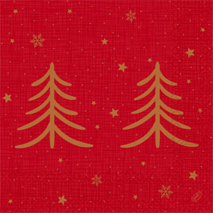 Tissue Napkin 40 x 40 cm Shimmer Trees 3-ply, 1000 pcs/box (4 x 250 pcs)