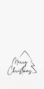 Tovagliolo cellulosa 33 x 33 cm Merry Xmas tree 2 veli, 1200 pz/cartone (4 x 300 pz)
