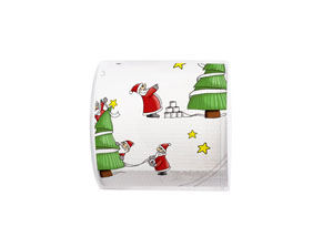 Toilet Paper Santas so busy 3-ply, 6 pcs/box (6 x 1 pcs)
