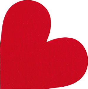 Silhouettes Airlaid Serviette 33 cm Heart Red, 144 Stk/Krt (12 x 12 Stk)