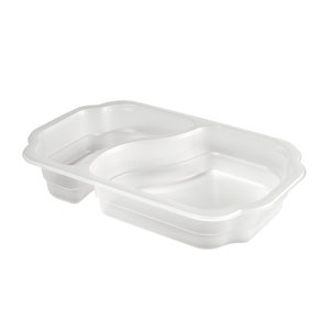 Take-Away Plus Tray 250 x 159 x 45 mm Transparent 2-Comp, 246 pcs/box (1 x 246 pcs)