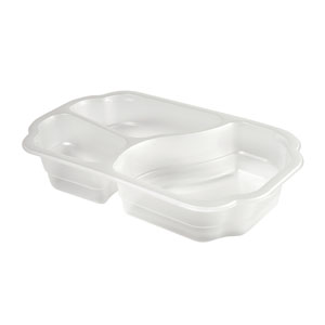 Kunststoff Schale Take-AwayPlus 250 x 159 x 48 mm Transparent 3-Teilung, 246 Stk/Krt (1 x 246 Stk)