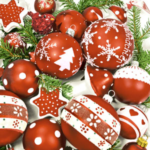 Tissue-Serviette 24 x 24 cm Snow White in Red 3-lagig, 240 Stk/Krt (12 x 20 Stk)