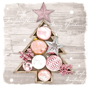 Tissue Napkin 33 x 33 cm Framed Baubles 3-ply, 240 pcs/box (12 x 20 pcs)