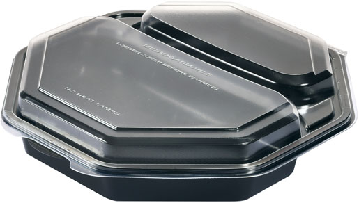 Octaview® 230 x 230 x 50 mm Schwarz 2-Teilung, 170 Stk/Krt (1 x 170 Stk)