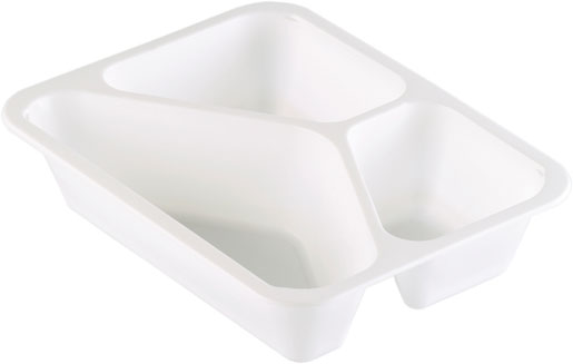 Cater Line Tray 227 x 178 x 50 mm White 3-Comp, 216 pcs/box (1 x 216 pcs)