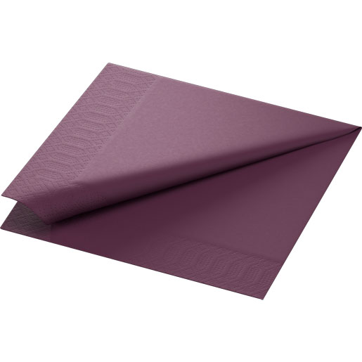 Serviette ouate 40 x 40 cm Prune 3 plis, 1000 pc/carton (8 x 125 pc)