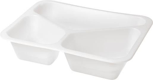 Cater Line Tray 227 x 178 x 50 mm White 3-Comp, 216 pcs/box (1 x 216 pcs)