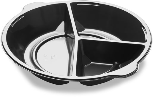 Pearl Tray 250 x 42 mm Black 3-Comp, 300 pcs/box (1 x 300 pcs)
