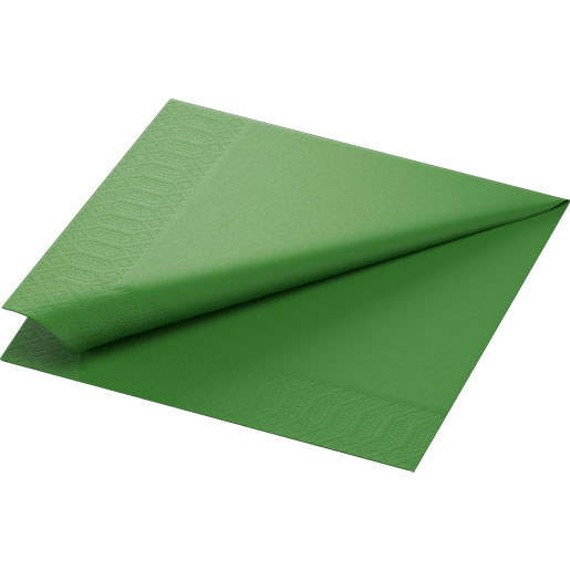 Serviette ouate 40 x 40 cm Vert feuille 3 plis, 1000 pc/carton (8 x 125 pc)