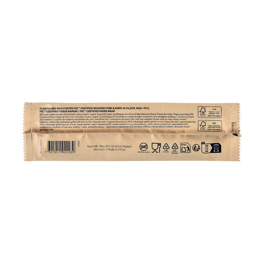 Messer, Gabel, Löffel, braune Serviette 16/16,5/11 cm Natürlich, 250 Stk/Krt (250 x 1 Stk)