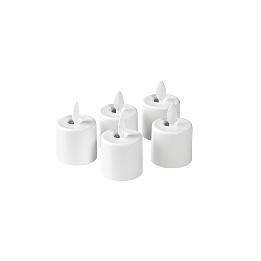 Zestaw świec Moving Flame, ciepła biel, 5 szt, część zamienna 38 x Ø 36 mm 25 godz. Biały, 1 szt./kart. (1 x 1 szt.)
