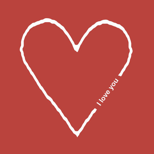 Serviette ouate 33 x 33 cm I Love You 3 plis, 240 pc/carton (12 x 20 pc)