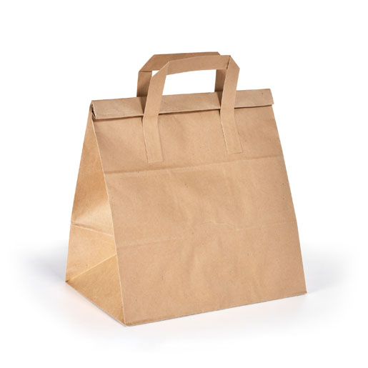 Customisable - Fold Bag Medium 240 x 170 x 290 mm Brown, Min. order 48 sku