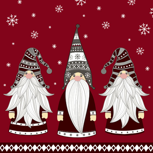 Tissue-Serviette 33 x 33 cm Gnomes 3-lagig, 240 Stk/Krt (12 x 20 Stk)