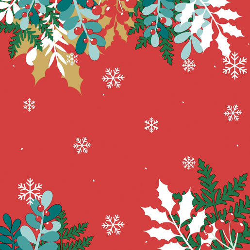 Tissue-Serviette 33 x 33 cm Merry Holly 3-lagig, 240 Stk/Krt (12 x 20 Stk)