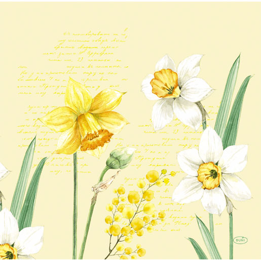 Dunisoft® Napkin 40 x 40 cm Spring Daffodil, 144 pcs/box (12 x 12 pcs)