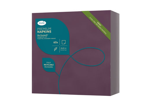 Ubrousek Dunisoft® Bio 40 x 40 cm Švestková, 360 ks/krt (6 x 60 ks)