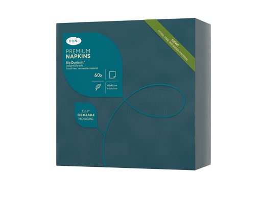 Bio Dunisoft® Serviette 40 x 40 cm Ocean Teal, 360 Stk/Krt (6 x 60 Stk)