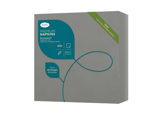 Bio Dunisoft®-lautasliina 40 x 40 cm Graniitinharmaa, 360 kpl/ltk (6 x 60 kpl)