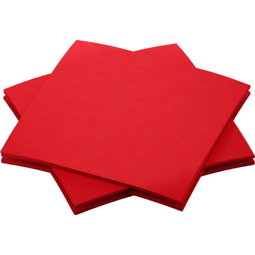 Bio Dunisoft® serviet 20 x 20 cm Rød, 2880 Stk/kart (16 x 180 Stk)