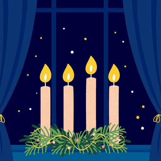 Tissue-Serviette 33 x 33 cm Advent Night 3-lagig, 240 Stk/Krt (12 x 20 Stk)