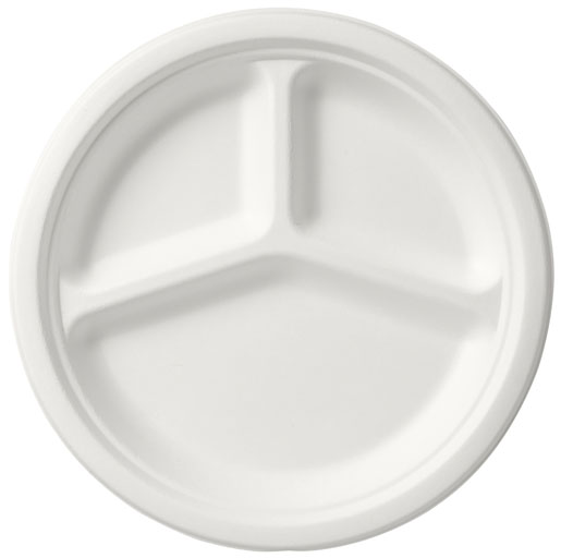 Teller 3-geteilt Ø 26 cm Weiß, 600 Stk/Krt (12 x 50 Stk)