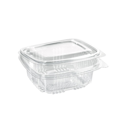 Deli Hinged 375 ml Transparente 1-Comp, 600 unid./caja (12 x 50 unid.)