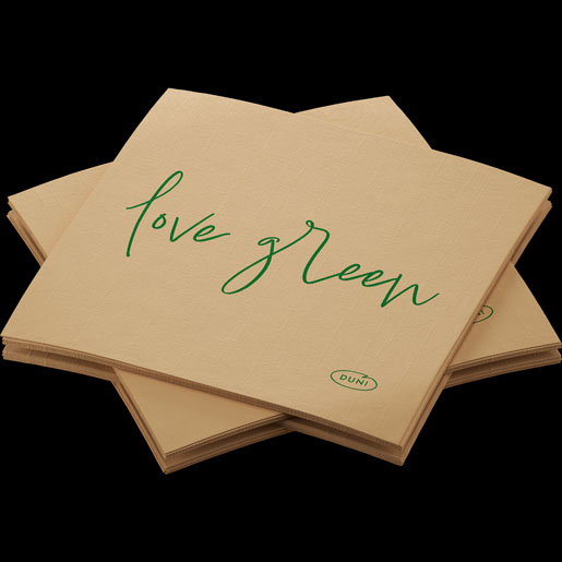 Serwetka Bio Dunisoft® 20 x 20 cm Love Green, 2880 szt./kart. (16 x 180 szt.)