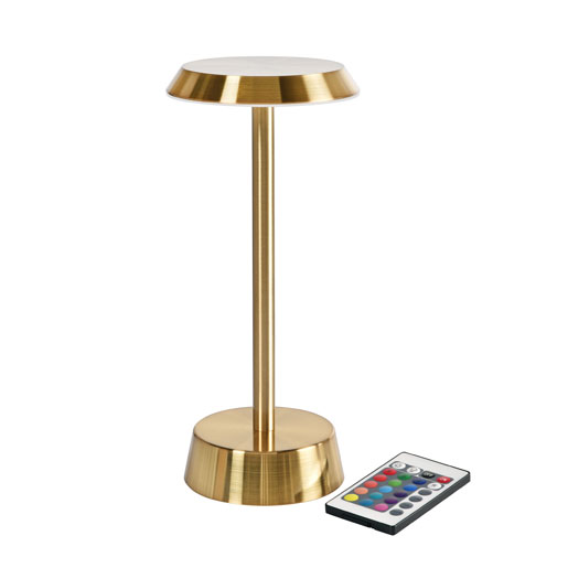 LED Lamp Cordless Nour 26,3 cm (H) 11,9 cm (D) 14 h Brass, 6 pcs/box (6 x 1 pcs)