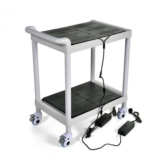 Carro con 4 soportes para cargar 6 lámparas LED, o 24 lámparas LED en total, 45 x 60 x 90 cm 45 x 65 x 90 cm Gris, 1 unid./caja (1 x 1 unid.)