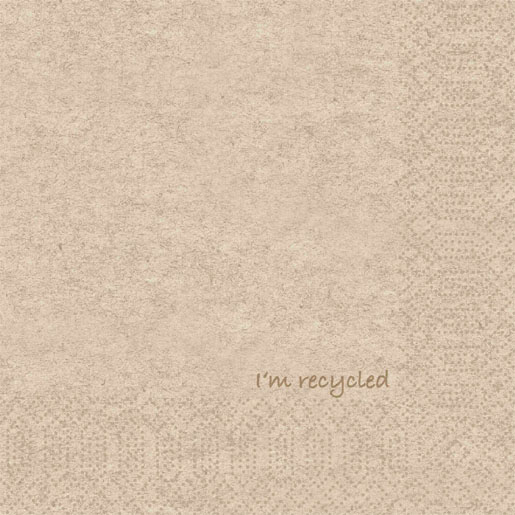 Tissue Napkin 33 x 33 cm I'm Recycled 2-ply, 1200 pcs/box (4 x 300 pcs)