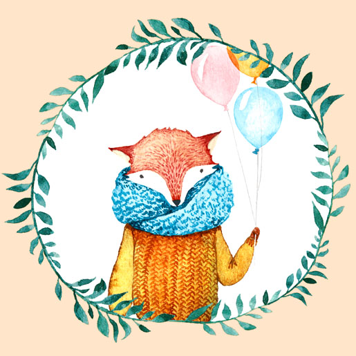 Tissue Napkin 33 x 33 cm Fox Balloons 3-ply, 240 pcs/box (12 x 20 pcs)