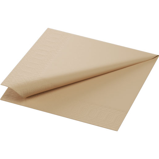 Tissue Napkin 33 x 33 cm Natural Brown 3-ply, 1000 pcs/box (4 x 250 pcs)