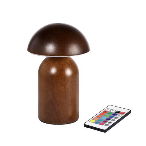 LED Lamp Cordless Amanita 12 x 18 cm 19 t Brun, 6 Stk/krt (6 x 1 Stk)
