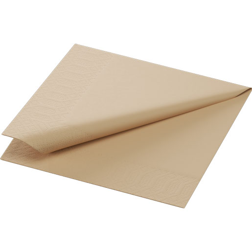 Bio Tissueservett 24 x 24 cm Natural Brown 3-lagers, 240 St/kart (12 x 20 St)