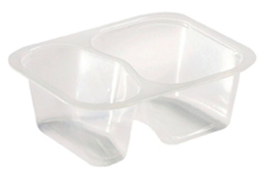 Side Dish Tray 138 x 114 x 53 mm Transparent 2-Comp, 480 pcs/box (1 x 480 pcs)