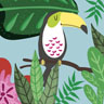 Tissue Napkin 33 x 33 cm Jungle Bird 3-ply, 240 pcs/box (12 x 20 pcs)