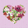 Tissue Napkin 33 x 33 cm Moments Flower Heart 3-ply, 192 pcs/box (12 x 16 pcs)