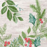 Servilleta tisú 33 x 33 cm Winter Greenery 3 capas, 1000 unid./caja (4 x 250 unid.)
