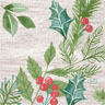 Tissue Napkin 24 x 24 cm Winter Greenery 3-ply, 1000 pcs/box (20 x 50 pcs)