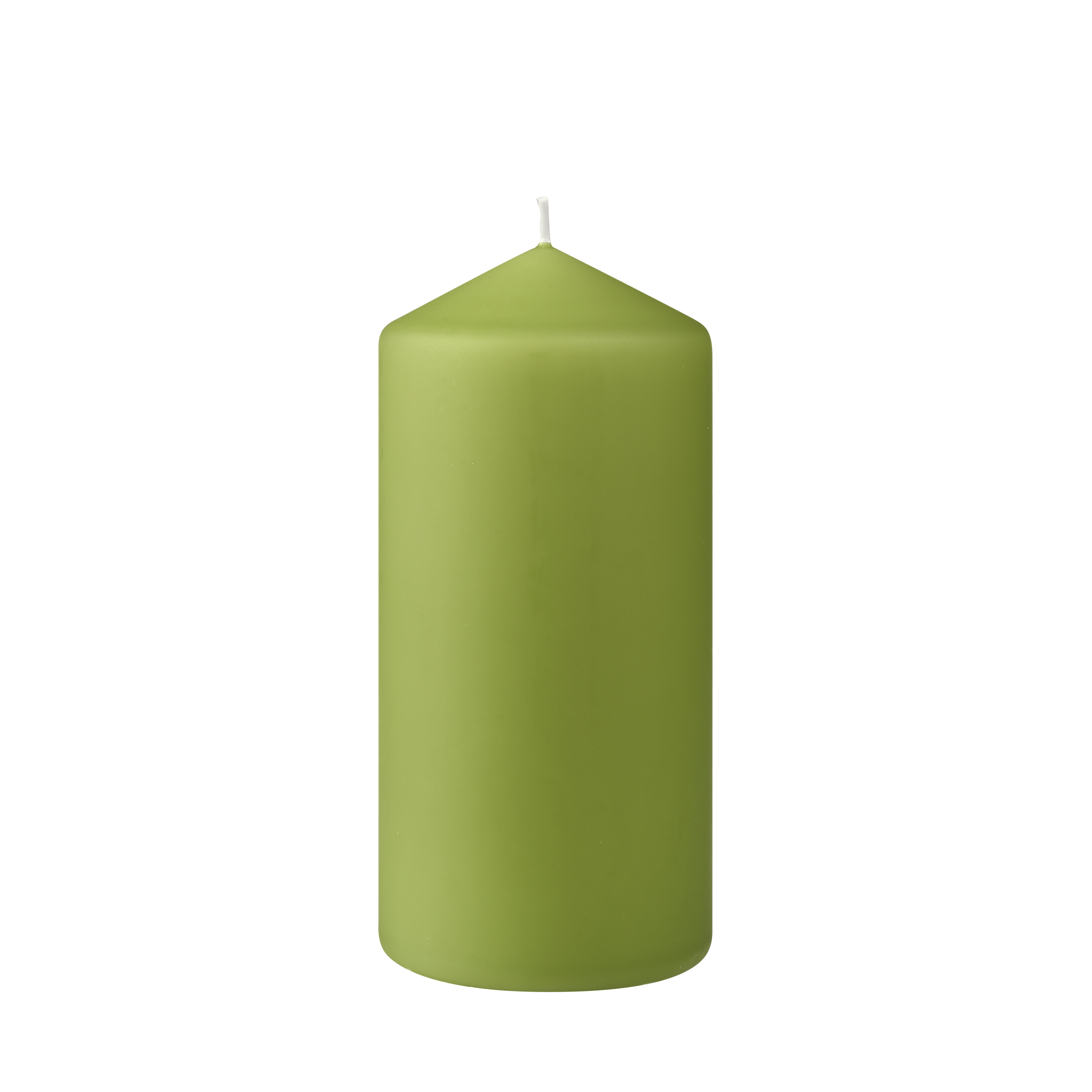 Candele pillar superficie opaca 150x70 mm Verde foglio conf 12 pz